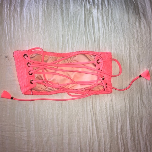 Victoria Secret bright pink strapless bikini top - Picture 2 of 3